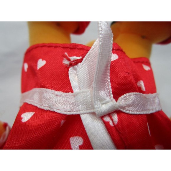 Garfield Small Plush Valentine Red Satin Heart Print Robe Matching Slippers 7in - Picture 14 of 16